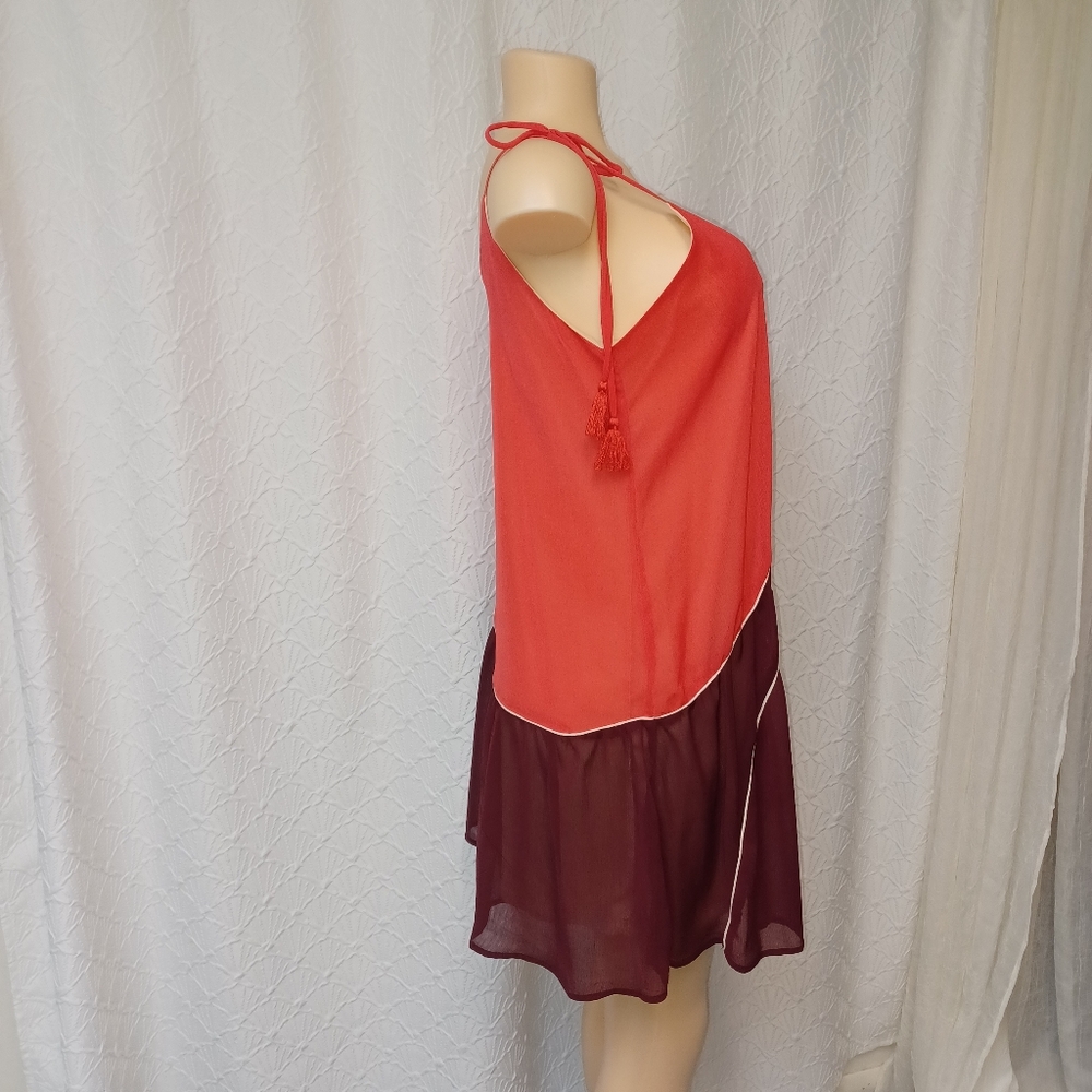 Living Doll Dress Women Size 1 Red and Burgundy Dress - Picture 4 of 14